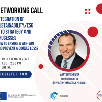 EVOLUTE virtual Networking Event - Integration of Sustainability/ESG into Strategy and Processes: How to ensure a Win-Win and prevent a double Loss?